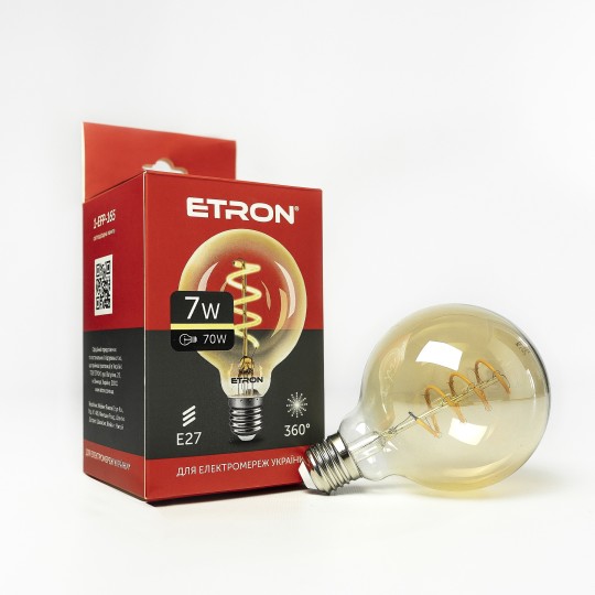 Лампа світлодіодна ETRON Filament Power 1-EFP-165 G95 Vintage E27 7W 2700K позолочене скло