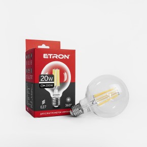 Лампа світлодіодна ETRON Filament Power 1-EFP-172 G95 E27 20W 4200K clear glass