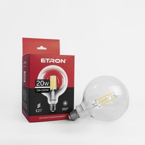 Лампа светодиодная ETRON Filament Power 1-EFP-174 G125 E27 20W 4200K clear glass