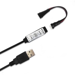 Світлодіодна стрічка з USB та мініконтроллером, LS708/LED-RL 30SMD(5050)/m 7.2W/m 5V RGB IP65