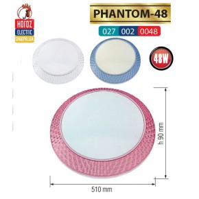 Світильник стельовий SMD LED 48W 6400K рожевий Phantom-48