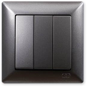Вимикач 3 клавіші темно сірий металік VISAGE (VS 28 17 160)