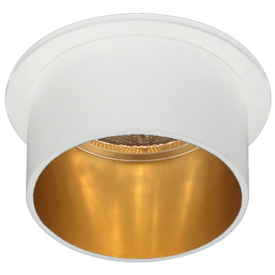 Свiтильник точковий, литво кольорове, DL6005 MR16/G5.3 алюміній, білий+золото