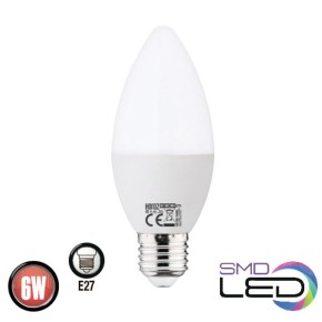 Лампа свеча LED 6W E27 6400К 480Lm Ultra-6