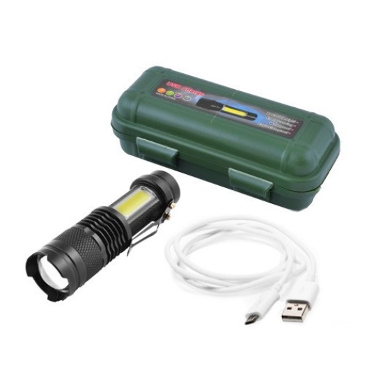 Ліхтарик ручний акумуляторний Police BL-1812C-XPE + COB 720000W ЗУ USB zoom 3 режима