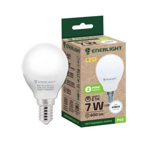Лампа светодиодная ENERLIGHT P45 7Вт 4100K E14