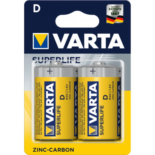 Батарейка VARTA SUPERLIFE D BLI 2 ZINC-CARBON