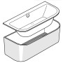VILLEROY & BOCH OBERON 2.0 ванна 180*80 см кварілова, пристінна, з панеллю, зі зливом-переливом (UBQ180OBR9CD00V-01)