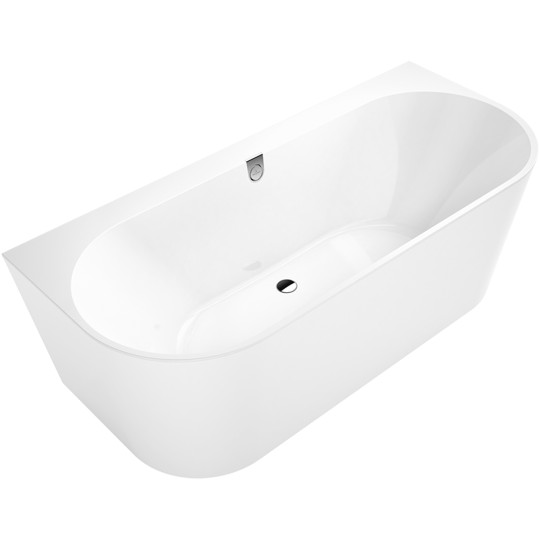 VILLEROY & BOCH OBERON 2.0 ванна 180*80 см кварілова, пристінна, з панеллю, зі зливом-переливом (UBQ180OBR9CD00V-01)