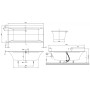 SQUARO EDGE 12 ванна 190*90 см, з ніжками, з комплектом слив/перелив, білий альпін (UBQ190SQE2DV-01) (VILLEROY & BOCH)