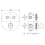 CENTRUM змішувач для душа, термостат, прихований монтаж, з кнопками, 2 режими (VRB-15410Z) (IMPRESE)