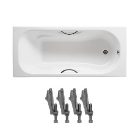 Комплект: ROCA MALIBU ванна 170*75 см, з ручками + ніжки (A23097000R + A150412330)
