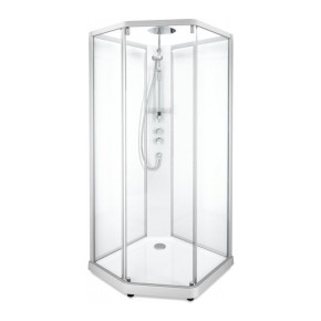 SHOWERAMA 10-5 Comfort душова кабіна п'ятикутна 90*90 см, профіль сріблястий, прозоре скло/матове скло (558.124.00.1)