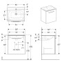 SELNOVA SQUARE комплект: умивальник вбудований Slim Rim, з тумбою 58,8*50,2 см, з одними дверима, білий глянець (501.252.00.1)
