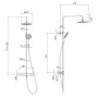 CENTRUM W система душова (змішувач-термостат для душу, верхній і ручний душ 3 режими, шланг) (Т-15510) (IMPRESE)