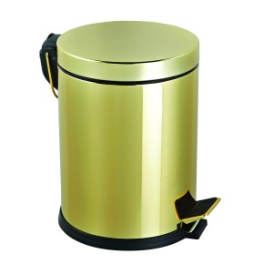 Комплект: відро для сміття з педаллю 5 л + йорж для унітазу, колір золото (951G)070227(EFOR)