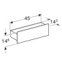 SMYLE SQUARE полка настенная 45*14,8*15 см, лава/с порошковым покрытием, матовая, орех тёмный/меламин со структурой дерева