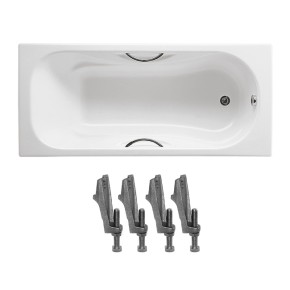 Комплект: ROCA MALIBU ванна 150*75 см, з ручками + ніжки (A23157000R + A150412330)