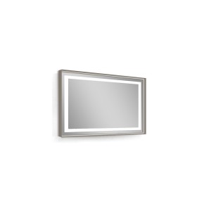 Зеркало 80*60см, в алюминиевой раме, с подсветкой, с подогревом, цвет капучино (мебель под умывальник VERITY LINE) (B4298000C