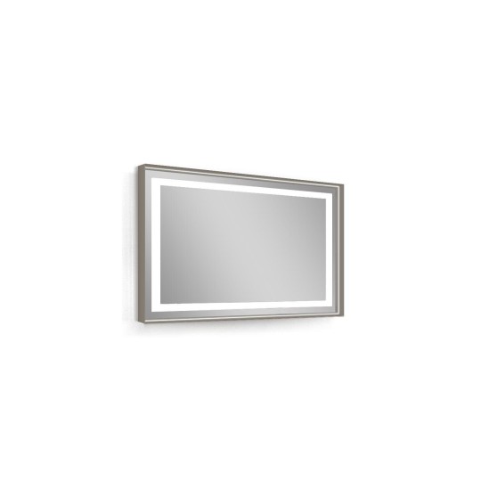 Зеркало 80*60см, в алюминиевой раме, с подсветкой, с подогревом, цвет капучино (мебель под умывальник VERITY LINE) (B4298000C