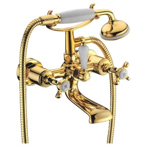 CUTHNA zlato смеситель для ванны двухвентильный, золото (10280) (IMPRESE)