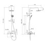 CENTRUM W система душевая (смеситель-термостат для душа, верхний и ручной душ 3 режима, шланг) (Т-15520)074186(IMPRESE)
