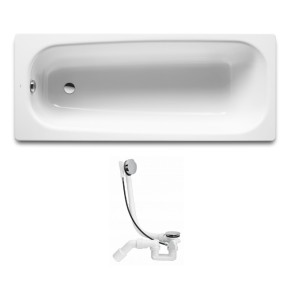 Комплект: ROCA CONTINENTAL ванна 170*70 см + VIEGA SIMPLEX сифон для ванны автомат (285357) (A21291100R+285357)