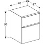 SMYLE SQUARE тумба 45*60*47 см, з двома ящиками, горіх темний/меламін зі структурою дерева, лава/с матовим порошковим покриттям