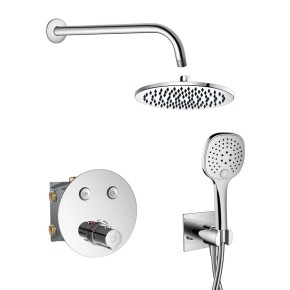 CENTRUM система душова прихованого монтажу (термостат для душу, верхній душ 200 мм, тримач душа 304 мм, ручний душ, шланг)