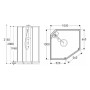 SHOWERAMA 10-5 Comfort душова кабіна п'ятикутна 100*100 см, профіль сріблястий, прозоре скло/матове скло