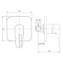 BRECLAV змішувач прихованого монтажу для душу, хром/білий, 35 мм (VR-15245WZ) 052221 (IMPRESE)