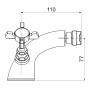 CUTHNA stribro змішувач для біде двухвентильний, хром (40280 stribro) (IMPRESE)