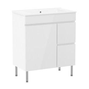 RJ FLY комплект мебели 70 см, белый: тумба напольная, два ящика, одна дверца + умывальник накладной арт RZJ710 (RJ84700)