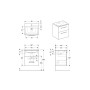 SELNOVA Square комплект: умивальник вбудований Slim Rim, з тумбою 58,8*50,2 см, з двома ящиками, колір білий глянець (501.236.00.1