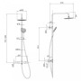 SET1+1=3 CENTRUM W система душова (змішувач-термостат для душу, верхній і ручний душ 3 режими, шланг), артикул Т-15510