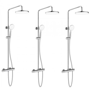 SET1+1=3 CENTRUM W система душова (змішувач-термостат для душу, верхній і ручний душ 3 режими, шланг), артикул Т-15510