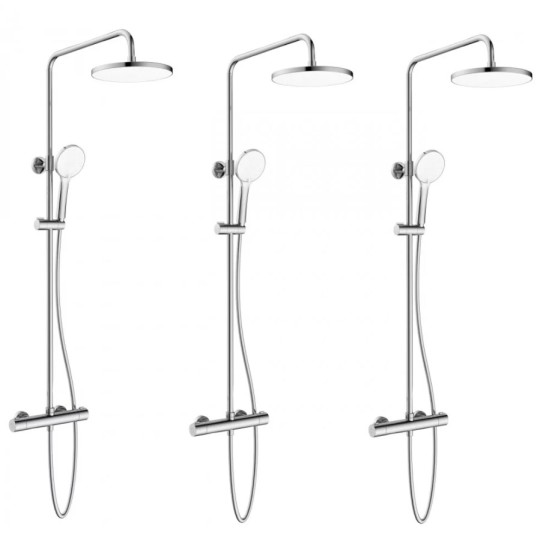 SET1+1=3 CENTRUM W система душова (змішувач-термостат для душу, верхній і ручний душ 3 режими, шланг), артикул Т-15510