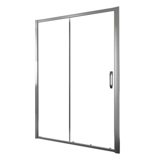 X1 дверь 120 см односекционная раздвижная для ниши и боковой стенки, профиль глянцевый хром, стекло прозрачное (140402069321)
