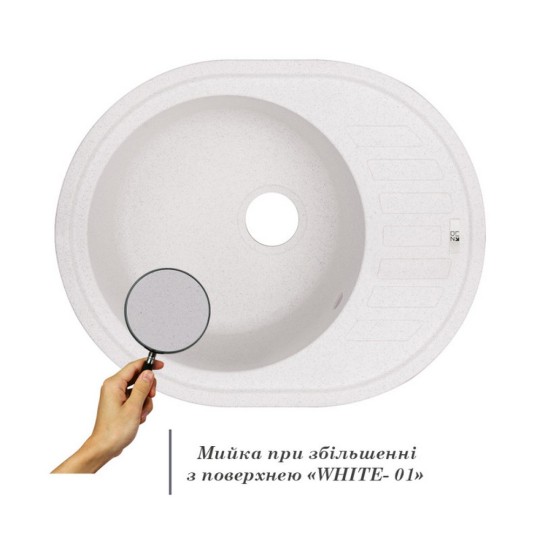 Кухонна мийка Lidz 620x500/200 WHI-01 (LIDZWHI01615500200) (SD00039777)