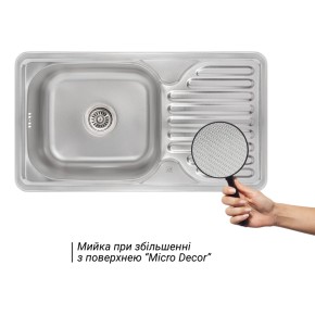 Кухонна мийка Lidz 7642 0,8 мм Micro Decor (LIDZ764208MICDEC) (SD00037178)