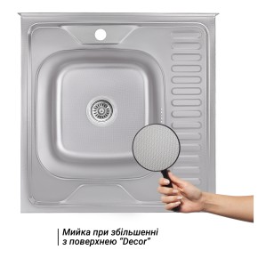 Кухонна мийка Lidz 6060-L 0,6 мм Decor (LIDZ6060LDEC06) (SD00040378)
