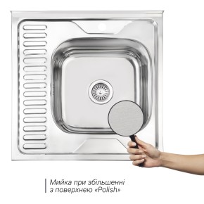 Кухонна мийка Lidz 6060-R 0,6 мм Polish (LIDZ6060RPOL06) (SD00040412)