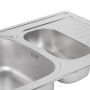 Кухонна мийка з додатковою чашею Lidz 7850 0,8 мм Micro Decor (LIDZ7850MDEC) (SD00040858)