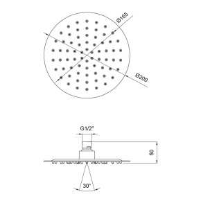 Лійка для верхнього душу Lidz (CRM) 51 10 103 20, Ø20 см (SD00038552)