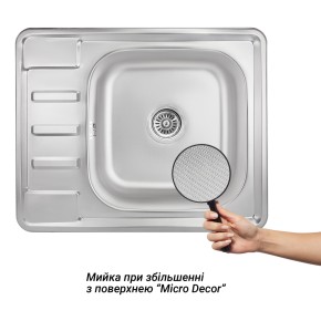 Кухонна мийка Lidz 6350 0,8 мм Micro Decor (LIDZ6350MDEC) (SD00042335)