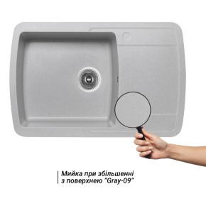 Кухонна мийка Lidz 770x490/200 GRA-09 (LIDZGRA09770490200) (SD00044524)