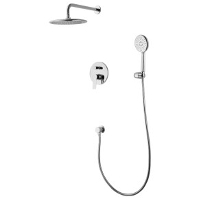 Система душова KUCERA (змішувач для душу, верхній та ручний душ, шланг, шлангове під'єднання), хром (VR-50105)