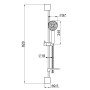 Душова штанга IMPRESE DOBRANY L-82см, ручний душ 3 режими, шланг 1,5 м (Anti-Twist) (8210003)