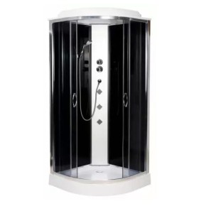 Гидромассажная кабина AS Junior 110 LB ТВ, стекло черный графит, низкий поддон (18460)