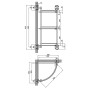 Поличка скляна кутова 3-х ярусна Lidz (CRG)-114.10.03
